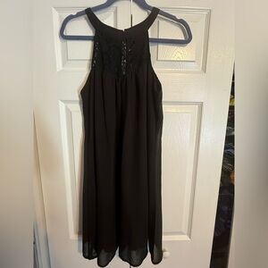 Chic Black Halter Backless Dress